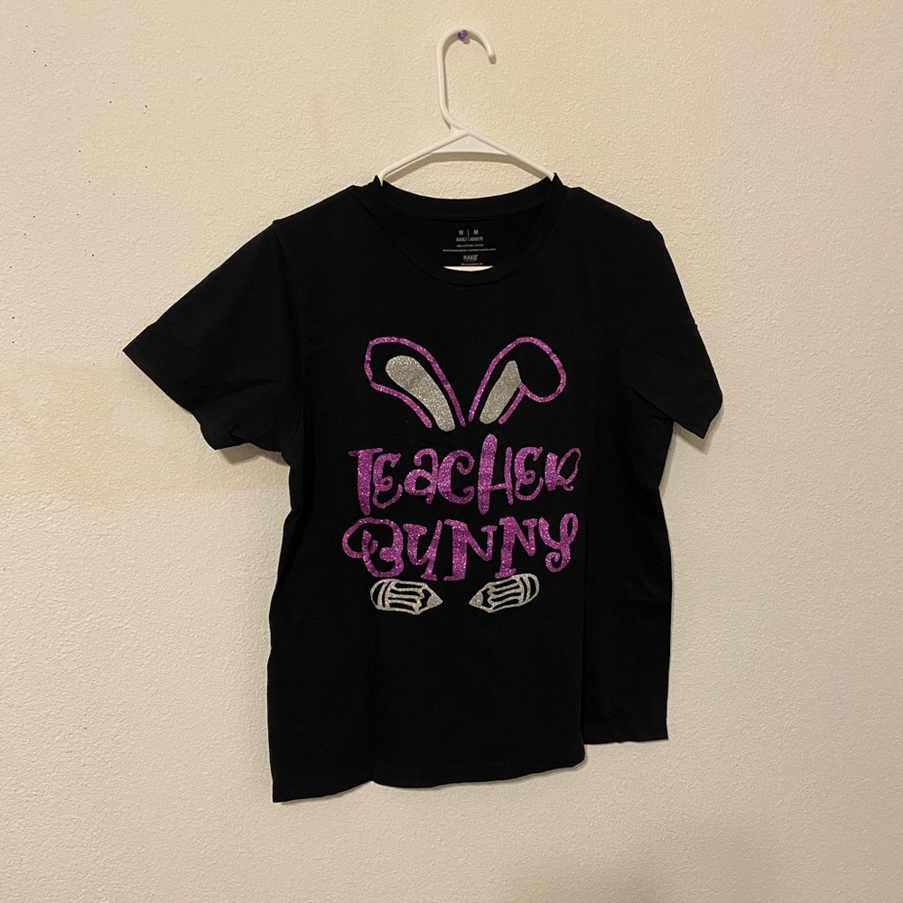 Black Shirt with Purple Graphic